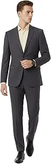 RaymondMen Regular Fit Solid Pattern Terylene Rayon Blend Notch Lapel Full Sleeve Formal Suit