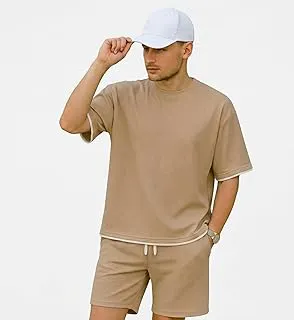 Mettle7Casual Men's Pyjama Set Regular Fit Stylish Round Neck T-Shirt and Shorts CasualWear Night Suit Wear Set for Man