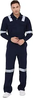 Associated Uniforms/Uwears Men's 100% Cotton Industrial Work Wear Coverall Boiler Suit of 240 GSM with Reflective Tape