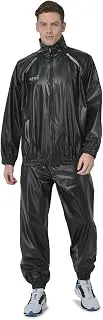 USI UNIVERSAL THE UNBEATABLEUSI UNIVERSAL 415FBT Men's Black Polyester Sauna Suit For Fitness Weight Loss Exercise Gym Training, Sauna Sweat Suit Exercise Gym Suit, Elasticated Arms