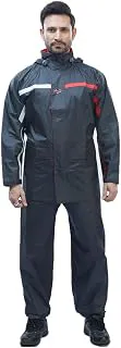 ReliableRainwear H2O UFO Suit For Men Waterproof | Front Zip closure & Attached Hood | Raincoat for Bike Rides | High Neck Collar Prevents Water Seepage