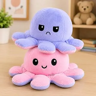 Storio Toy Octopus Plushie Reversible Soft Toys for Kids | Plush Soft Toys for Baby Boys and Girls| Best Gift | Octopus Soft Toy for Kids (Multicolor)