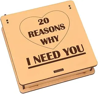 20 Reasons Why I Need You Wooden Message Box | Best Gift For Valentine Day | Gift For Loveable Person | Anniversary Gift For Wife | Birthday Gift For Husband