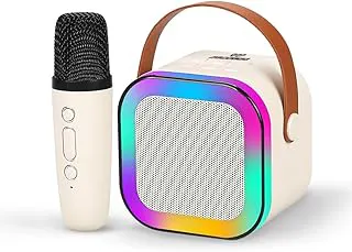 Wembley Rechargeable Karaoke Mic with Speaker for Singing | Wireless Mini Portable Bluetooth Speaker with Microphone & LED Lights | Cute Birthday Gift for Kids Musical Toys for Boys, Girls and Adults