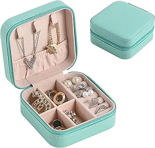 Mini Jewelry Travel Case, Small Portable Jewellry Organizer Box Portable Display Storage Box for Rings Earrings Necklaces, Gifts for Girl, Women, Wedding, Birthday, Gifts (Green)