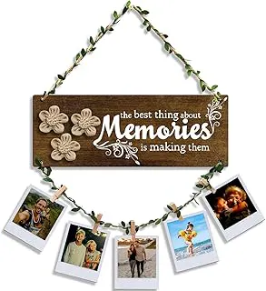 Sehaz Artworks Wall Decoration Items for Living Room |Photo Frames for Wall Decoration|Memories Wall Hanging |Home Decor Items |Photo Hanging Clips and Rope|Room Decor Items |Photo Frame for Friends