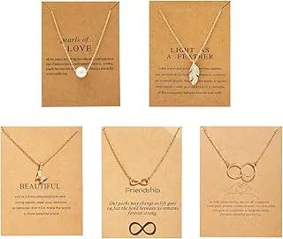 Shining Diva Fashion 5 Pcs Combo Latest Stylish Infinity Butterfly Pearl Necklace Jewellery Set for Women Pendant Necklace Gifts for Girls (15911np)