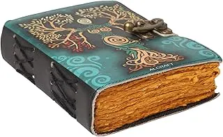 ALCRAFT Blank Spell Book of Shadows Journal with Lock Clasp Antique Handmade Deckle Edge Vintage Paper Leather Bound Journal for Women and Men |Travel Notebook for Writing 15.24 X 11.43 CM