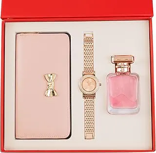 Women’s hamper Gift Set Wallet, Watch, Long-Lasting Perfume | gifts for woman | birthday gifts for women | gift for Girlfriend | gift for wife | gift hamper for women | mothers day gift for mom - Pink Floral