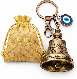 Tibetan Guardian Bell Keychain with Evil Eye – Lucky Protection Charm for Bike, Car & Keys | Metal Biker Bell Keyring | Rider Gift Motorcycle Accessories