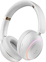 boAtRockerz 480, RGB LEDs,6 Light Modes, 40mm Drivers,Beast Mode, 60H Battery, ENx Tech, Stream Ad Free Music via App Support, Bluetooth Headphones, Wireless Over Ear Headphone with Mic (White Sabre)
