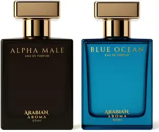 Arabian Aroma Alpha Male & Blue Ocean Perfume Set for Men, Long Lasting Fresh Fragrance Eau de Parfum - 100 ml