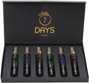 7 Days Mens Perfume Gift Set 6x15 ml Perfumes Luxury Scent with Long Lasting Fragrance Perfume - 90 ml