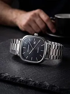 AMERICANVIBERMen's Silver, Watch with Stainless Steel Band | Water-Resistant Analog Dress & Casual Wristwatch