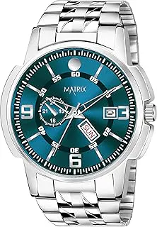 MatrixBlack, Blue, White Dial, Day & Date Functioning, Stainless Steel Strap Analog Watch for Men & Women