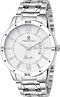 TIMEWEARAnalog Day Date Functioning Stainless Steel Chain Watch for Men