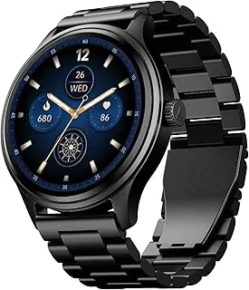 boAtBoat Lunar Discovery Neo, 1.39" (3.5 cm) Round HD Display, Premium Metallic Finish, Animated Watchfaces, 100+ Sports Mode, Bluetooth Calling, Smart Watch for Men & Women (Steel Black)