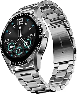 Fire-BolttFire-Boltt Talk Round Smart Watch 1.39″ TFT Display with Bluetooth Calling, Dual Button, Voice Assistance, SPO₂ & Heart Rate Monitor, 120+ Sports Modes, Metal Smartwatch for Men & Women - Silver