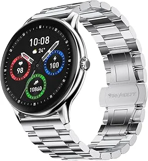 Fire-BolttFire‑Boltt Phoenix Pro Round Smart Watch 1.39″ Display with Bluetooth Calling,AI Voice Assistant,SpO2 & Heart Rate Monitor, 120+ Sports Modes,IP67 Waterproof Metal Smart Watch for Men & Women - Silver