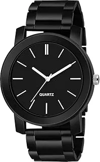 ShocknshopStainless Steel Watch Series Analogue Men's Watch (Black Dial Mens Long Colored Strap) -W219