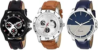 AcnosMulti-Color Premium Chronograph Design Leather Analog Combo Watches For Men And Watches, Boys (Pack Of 3)