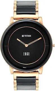 TitanTitan Edge Fusion Quartz Analog Black Dial Black Steel & Ceramic Strap Watch for Men-NS1878KD03/NT1878KD03