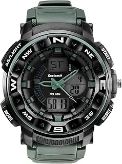 FastrackFastrack Quartz Analog Digital Black Dial Green Plastic Strap Unisex Watch - NT38076PP02W