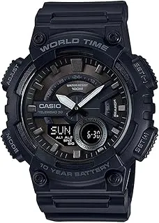 CasioYouth Series Analog-Digital Black Dial Men's Watch - AEQ-110W-1BVDF(AD218)