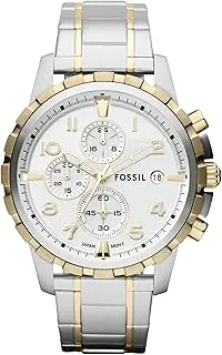 FossilAnalog White Dial Men's Watch-FS4795 Stainless Steel, Multicolor Strap