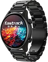 Fastrack Astor FR2 Pro 1.43" AMOLED Stainless Steel Smart Watch with SpO2, Heart Rate, BT Calling, Adaptive AOD, Functional Crown, AI Voice Assistant – Smartwatch for Stylish Professionals (Black)