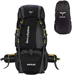 ImpulseRucksack bags 80 litres travel bag for men tourist bag for travel backpack for hiking trekking Bag for men camping Curve Black with 1 year Warranty | Black