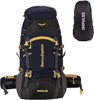 Impulserucksack 60 litres travel bag for men tourist backpack for hiking, trekking, camping thames blue with 1 Year Warranty