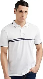 Peter EnglandMen's Everyday Solid Regular Fit Polo | Cotton Rich | Premium Pique Weave