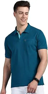 Lux CoziMen's Half Sleeve Soild Casual Regular Fit T-Shirt with Chest Pocket | Polo Tshirt for Men