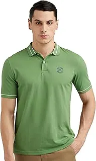 Peter EnglandMen's Regular Fit Insignia Half Sleeve Polo T-Shirt | Cotton Rich | Premium Pique Weave