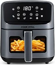 Cookwell Air Fryer - 5L With See Through Window - 1400W (Grey & Black)