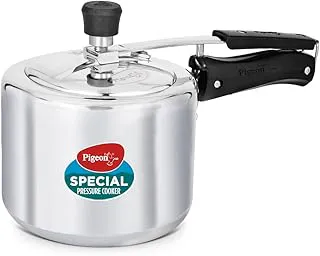 Pigeon by Stovekraft 12261 Induction Base Inner Lid Aluminium Pressure Cooker, 3 Liters, Silver