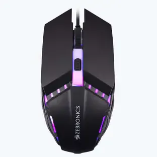 ZEBRONICS Zeb Phero Wired Ambidextrous Optical Gaming Mouse DPI Switch, High Precision, Plug & Play, 4 Buttons