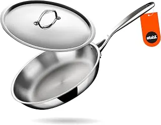 Stahl Artisan Triply 2 L, 24 cm Stainless Steel Fry Pan with Lid, Induction & Gas Stove Compatible Frying Pan, Omelette Pan, Egg Pan Stainless Steel
