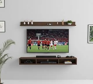 Bros Moon Wall Mounted TV Cabinet, Mocha wenge, Engineered Wood Laminated Finish, for Living Room, Suits TV up to 40 Inches (Mocha Wenge, Parallel Roof Top 32 Inches)