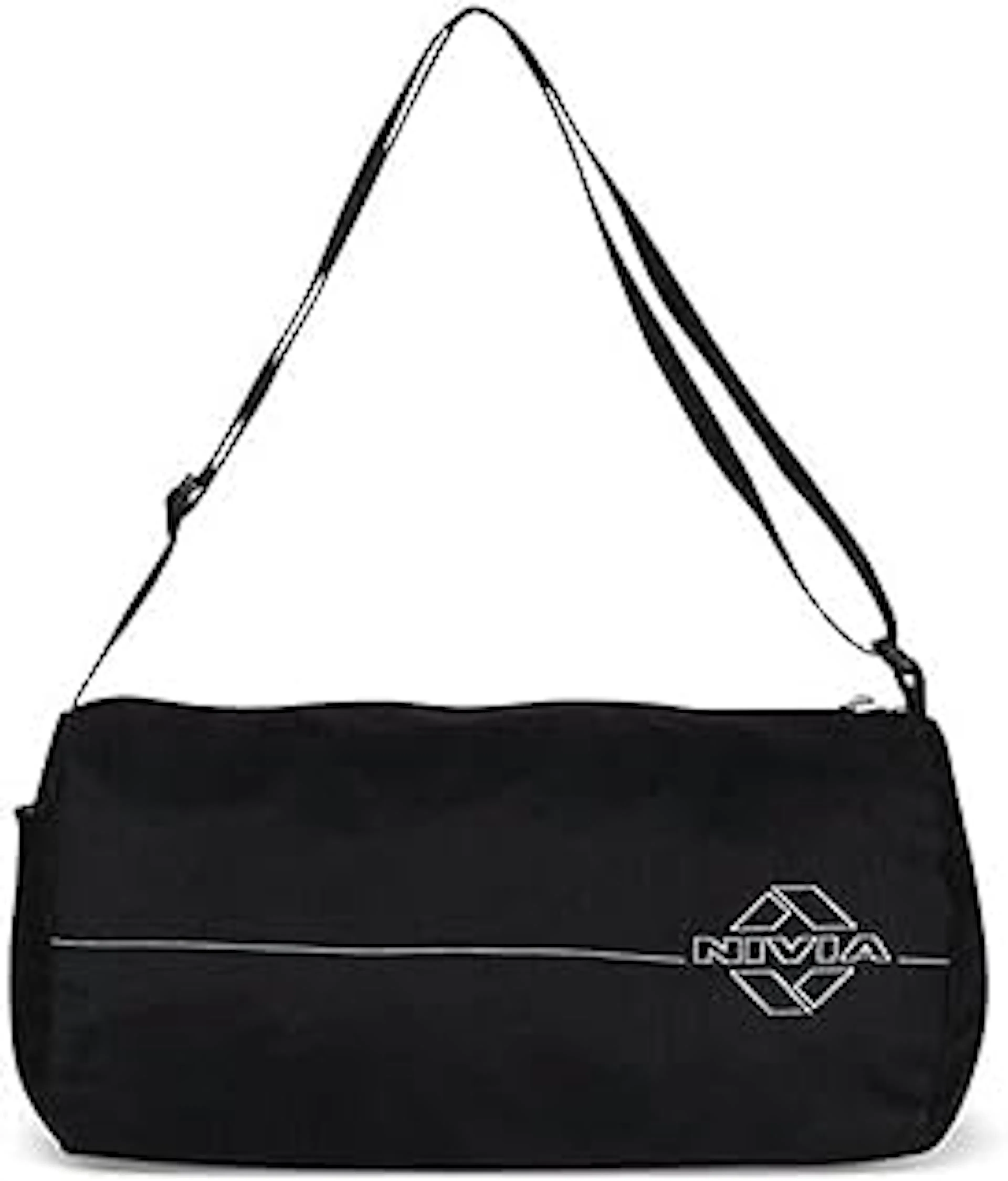 Nivia Basic Polyester Duffle Bag for Men & Women, Side Mesh Pocket, Workout & Training Bag, Suitable for Gym, Fitness, Sports & Travel with Adjustable Shoulder Strap (Black), Capacity-11L