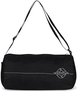 Nivia Basic Polyester Duffle Bag for Men & Women, Side Mesh Pocket, Workout & Training Bag, Suitable for Gym, Fitness, Sports & Travel with Adjustable Shoulder Strap (Black), Capacity-11L