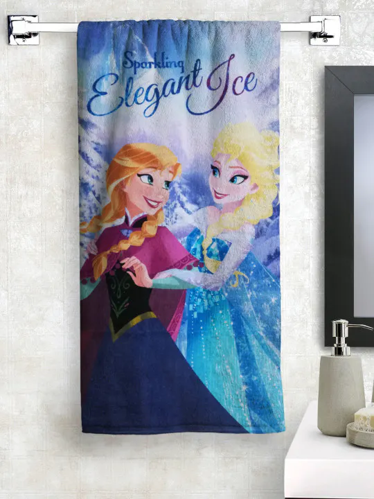 Disney Kids Blue & Orange Frozen Printed 350GSM Bath Towel