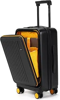 MOKOBARATransit Cabin Pro Luggage Trolley Bag-56cm(40L),Polycarbonate Hardshell,Front Tech Compartment Fits 15.6" Laptop,TSA Lock,8 Silent Wheels,for 3-5 Days Trip,Black&Yellow(Money Moves Sunray)