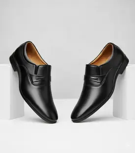 kickonus Stylish Men's Formal Slip-On Shoes - Premium Polished Synthetic Leather Loafers For Men