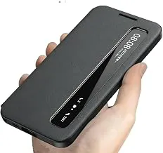 Galaxy S25 Ultra 5G Series Intelligent View Side Window Flip Case Compatible with Smart Window Display Case (Black, Samsung Galaxy S25 Ultra 5G)