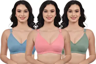 BOOMSHY Pack of 3 Women Everyday Non Padded Bra Women Everyday Non Padded Bra