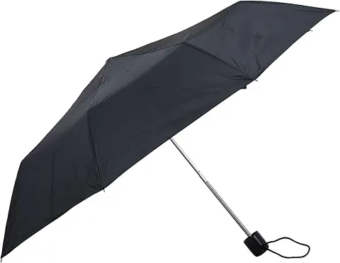 KC Paul & Sons Raj 3 Fold Black Umbrella