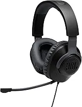 JBLQuantum 100 Wired Over Ear Gaming Headphones with Mic, 40mm Realistic Dynamic Drivers, Detachable Boom Mic, 1kHz Sensitivity, Memory Foam Cushioning, PC/Mobile/PS/Xbox/Nintendo/VR Compatible-Black