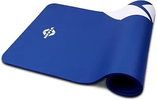 Nivia Flow Yoga Mat for Men/Women, 13mm Yoga Mat With Extra Thickness, Soft rubber cushioning, NBR Yoga mat with Carry Strap for Stretching, Pilates and home workouts, Anti-slip dual texture (Blue)